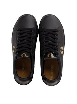 Baskets Fred Perry Leather Noire Homme Femme