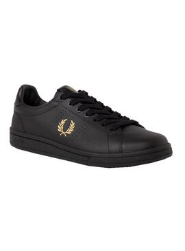 Baskets Fred Perry Leather Noire Homme Femme