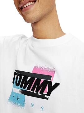 T-Shirt Tommy Jeans Faded Blanc pour Homme