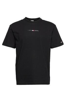 T-Shirt Tommy Jeans Gel Linéaire Noire pour Homme