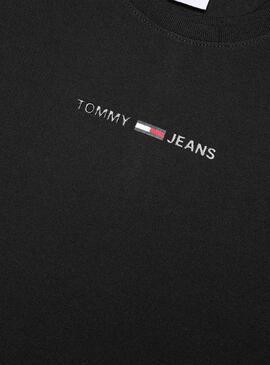 T-Shirt Tommy Jeans Gel Linéaire Noire pour Homme