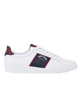 Baskets Fred Perry B721 Cuir Blanc Homme
