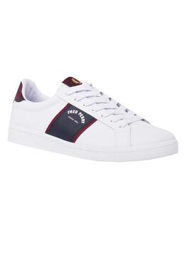 Baskets Fred Perry B721 Cuir Blanc Homme