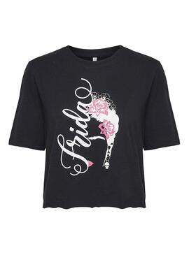 T-Shirt Only Frida Kahlo Life Noire pour Femme