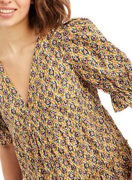 Robe Naf Naf Imprimer Jaune pour Femme