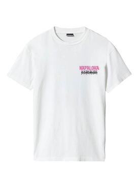 T-Shirt Napapijri S-Alhoa Blanc Homme Femme