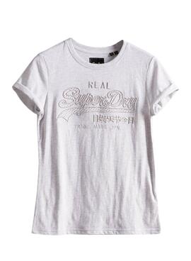T-Shirt Superdry Embroidery Blanc pour Femme