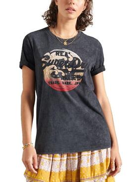 T-Shirt Superdry Itago Noire pour Femme