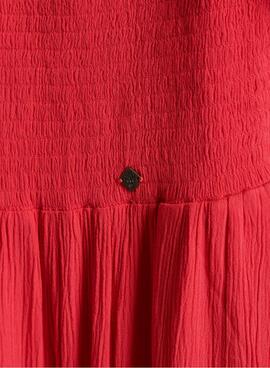 Robe Superdry Kala Smocked Rouge pour Femme