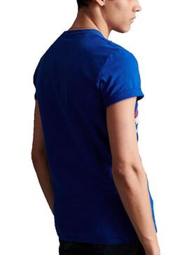 T-Shirt Superdry Vintage Organic Bleu pour Homme