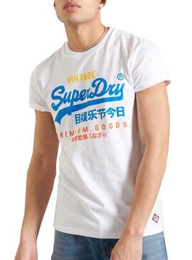 T-Shirt Superdry Basic  Logo Blanc pour Homme
