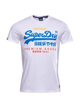 T-Shirt Superdry Basic  Logo Blanc pour Homme