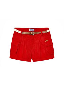 Short Mayoral Fluide de pavot Rouge pour Fille
