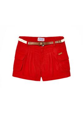 Short Mayoral Fluide de pavot Rouge pour Fille