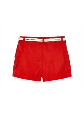 Short Mayoral Fluide de pavot Rouge pour Fille