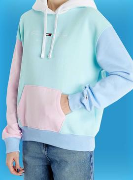 Sweat Tommy Jeans Pastel Color Block pour Femme