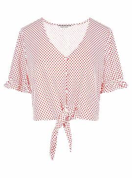 T-Shirt Naf Naf Dots Rouge pour Femme