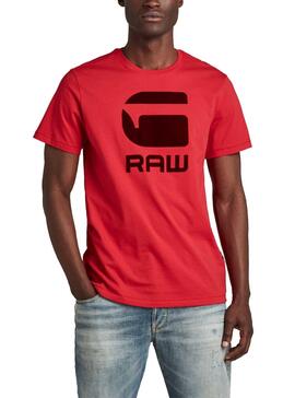 T-Shirt G-Star Flock Hamburger Rouge pour Homme