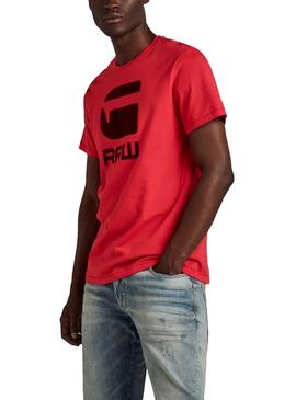 T-Shirt G-Star Flock Hamburger Rouge pour Homme