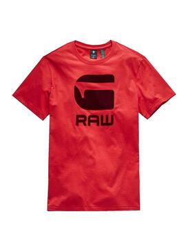 T-Shirt G-Star Flock Hamburger Rouge pour Homme