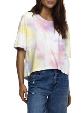 T-Shirt Only Zoey Life Blanc Tie Dye pour Femme