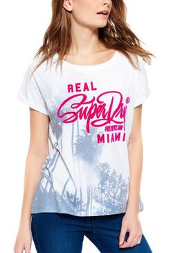 T-Shirt Superdry Miami Blanc pour Femme