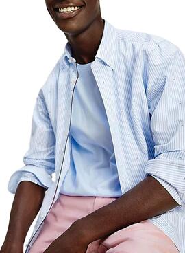 Chemise Tommy Hilfiger Coupe Stripe Bleu Homme