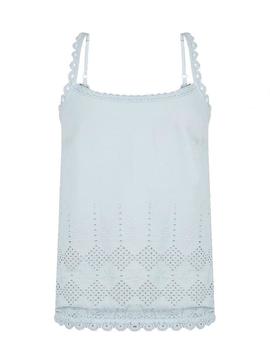 T-Shirt Naf Naf Crochet Bleu pour Femme