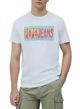 T-Shirt Pepe Jeans Mark Blanc pour Homme