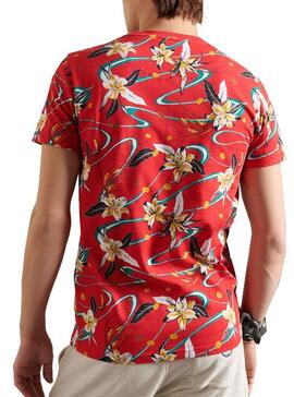 T-Shirt Superdry Aop Pocket Rouge pour Homme
