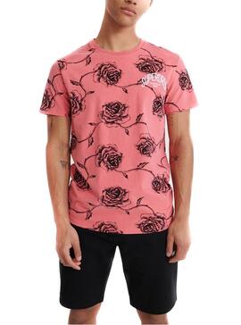 T-Shirt Superdry Aop Supply Rose pour Homme