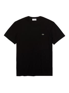 T-Shirt Femmes Lacoste Black Peak Collar