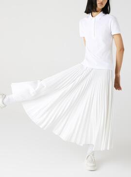 Polo Lacoste Basic Blanc pour Femme