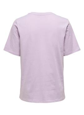 T-Shirt Only Life Lavande pour Femme