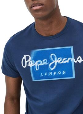 T-Shirt Pepe Jeans Dimitri Bleu pour Homme
