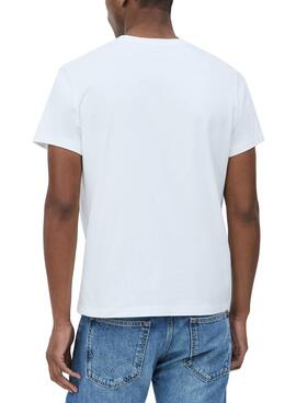 T-Shirt Pepe Jeans Dennis Blanc pour Homme