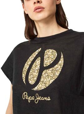 T-Shirt Pepe Jeans Alice Noire pour Femme