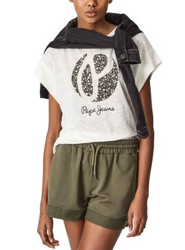 T-Shirt Pepe Jeans Alice Blanc pour Femme