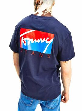 T-Shirt Tommy Jeans Block Graphic Bleu marine