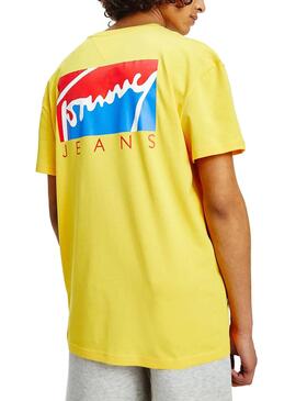 T-Shirt Tommy Jeans Block Graphic Jaune Homme