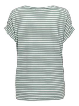 T-Shirt Only Moster Stripe Vert pour Femme