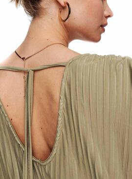 Jumpsuit Only Mary Plisado Vert pour Femme