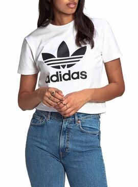 T-Shirt Adidas Trefoil Blanc pour Femme