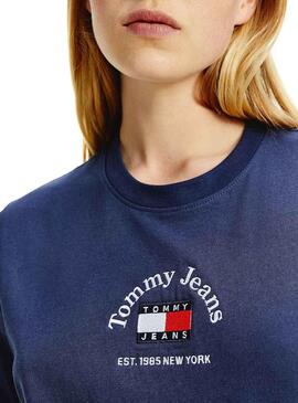 T-Shirt Tommy Jeans Boxy Crop Timeless Bleu Femme