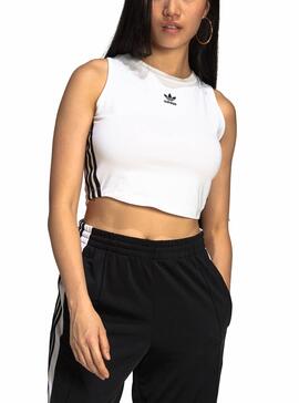 Top Adidas Tank Crop Blanc pour Femme