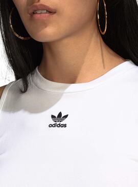 Top Adidas Tank Crop Blanc pour Femme