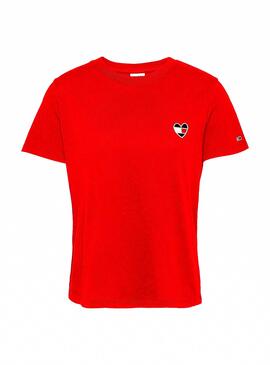T-Shirt Tommy Jeans Homespun Rouge pour Femme