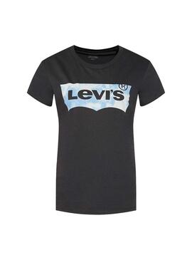 T-Shirt Levis Blown Up Tie Noir pour Femme