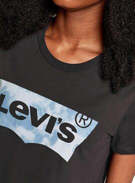 T-Shirt Levis Blown Up Tie Noir pour Femme