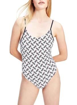 Slip de bain Tommy Jeans Cheeky One-Piece Blanc Femme